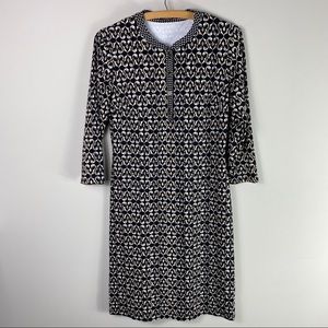 J McLaughlin Printed Nylon Dress Button Front 211